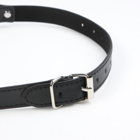 Gag BDSM NOTABU, adjustable belt, ball with holes, PVC, D 45 mm, black-3