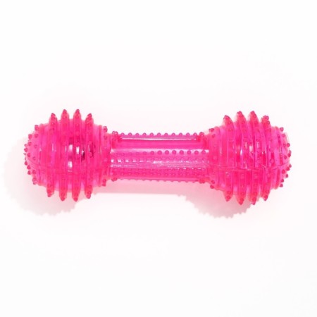 The toy luminous for dogs "Round bone", TPR, 15 cm, pink-2