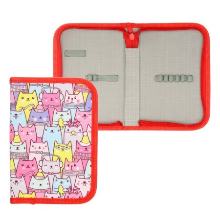 School Penal on a zipper 13 x 19.5 cm "cats" fabric, 1 section