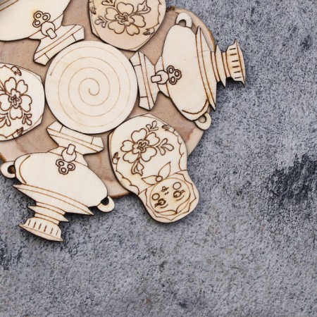 Hot stand "Samovar with a nesting doll", d = 12 cm, juniper-2