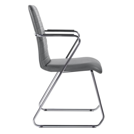 Brabix Visit CF-101, chrome, eco-leather, dark gray (S-0422)-2