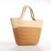 Female wicker bag without fastening, milk/beige color