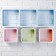 Set of wall shelves 1+3, multi -colored (large 75*26cm, 3 small 20*20cm)