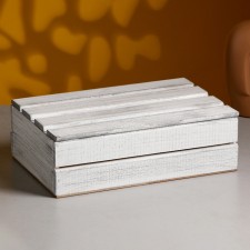 Ящик деревянный 30×20×10 см подарочный с реечной крышкой, состаренный