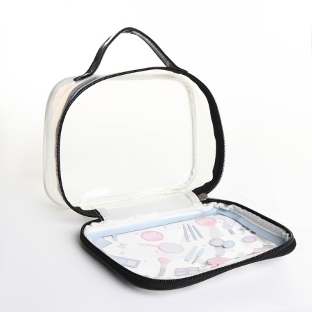 Cosmetic bag with lightning, black/transparent color-3