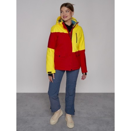 Ski jacket female winter, size 48, yellow color-10