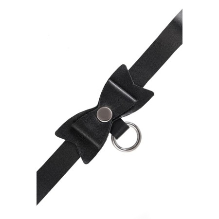 Pecado BDSM chocker-sewer, with a butterfly and a ring, genuine leather, black-5