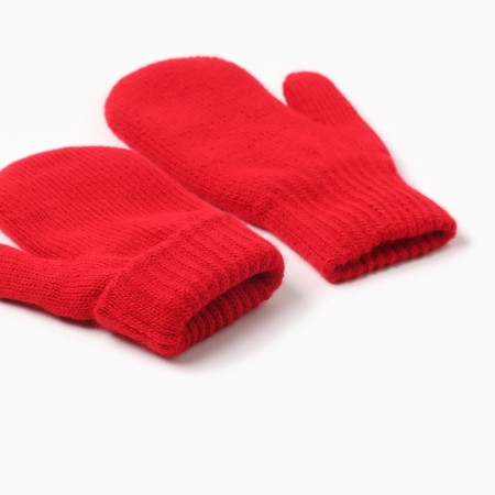Double children's mittens, red color, river 16-2