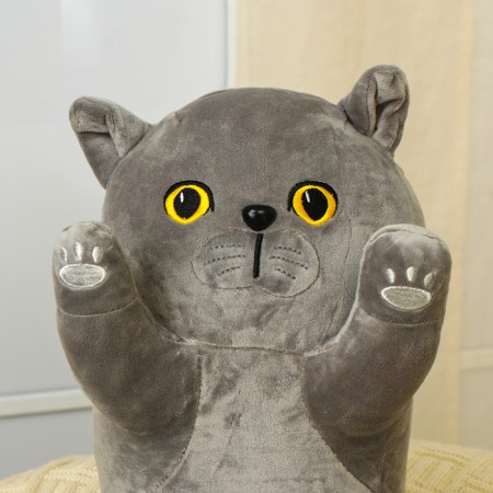 Soft toy "cat", 70 cm, gray color-1