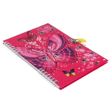 Notebook Gift Book on a lock, A5, 50 sheets, line, "Butterfly", mix-2