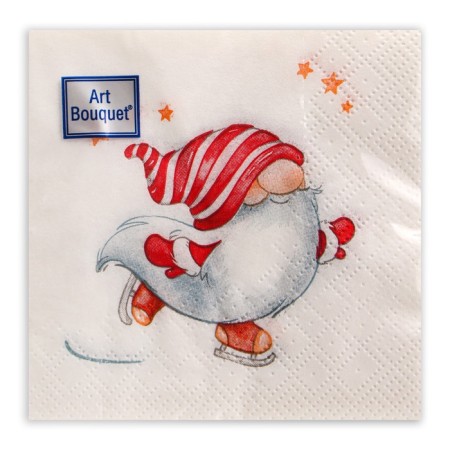 New Year's napkins Paper Art Bouquet "Fun Man", 2 layers, 20x20 cm, 30 pcs.-1