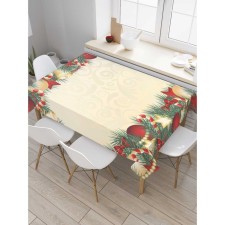 The tablecloth “New Year's ornaments”, rectangular, Saten, size 120x145 cm