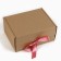 Gift folding box, packaging, “craft, pink tape”, 22 x 16.5 x 10 cm