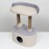 A house for cats with a claw, with an oval shelf, 54 x 34 x 80 cm, fluffy fur, jute, gray