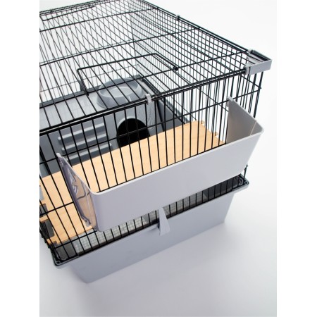 Cage for chinchillas "Pigzon" No. 8 with 2 wooden floors, collapsible, 58x40x48 cm, raspberry-7