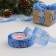 Kapron tape with embossing "Figure snowflakes", 25 mm × 23 ± 1 m, blue/silver color