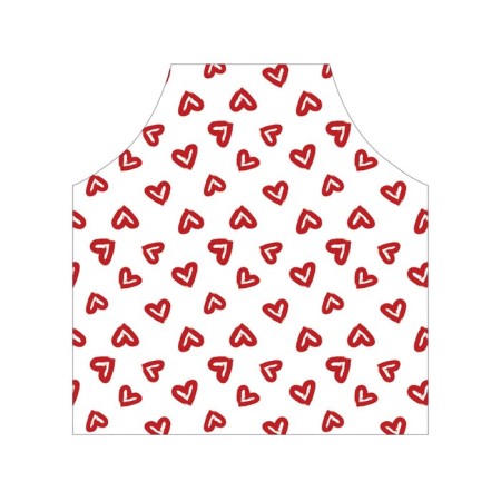 Apron kitchen with a photo print "Drawn Hearts", adjustable, size OS-2