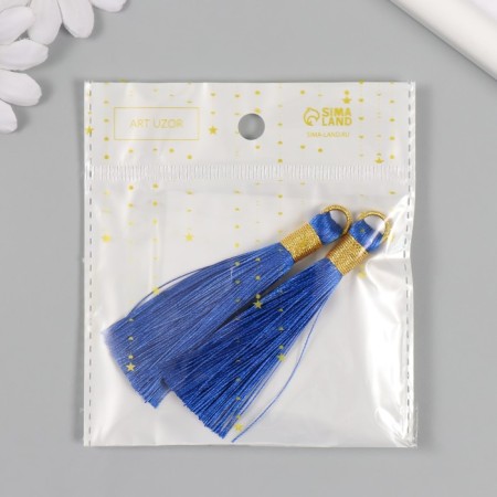 Decor for creativity textiles "Brush. Olivia" Blue set 2 pcs 8x1.2 cm-3