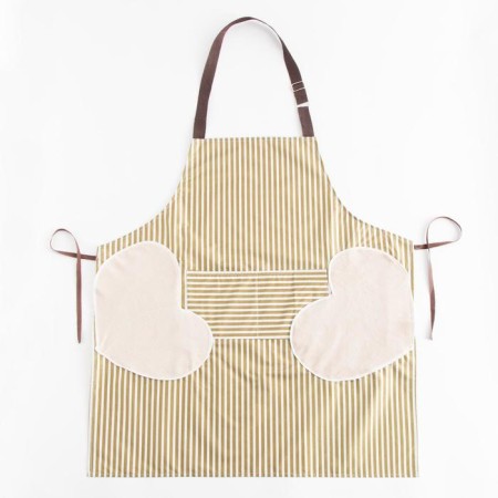 Apron of the Dilyana with stripes in strip centered green, 70*65 cm, 100% p/e-1