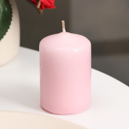 Candle - cylinder, 4 × 6 cm, 9 hours, light pink-3