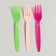 Plastic forks, 6 pcs., Mix colors