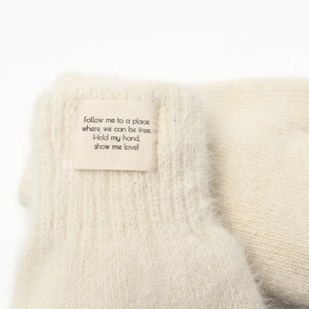 Women's mittens MIST with rabbit wool, rr 22 cm, col. lactic-6