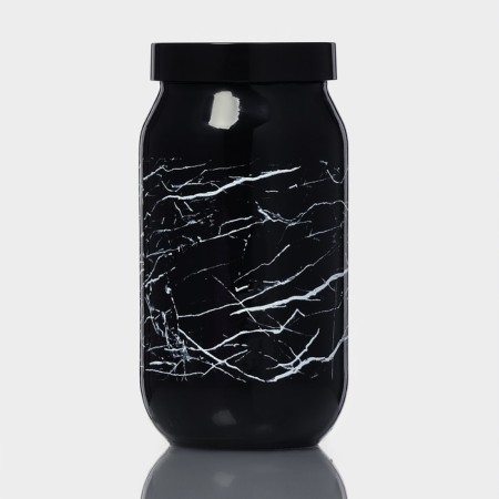 Glass Bank for bulk products "Marble", 1 liter-1