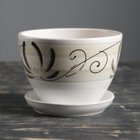 Pot floral lotus white 1.5 l-1