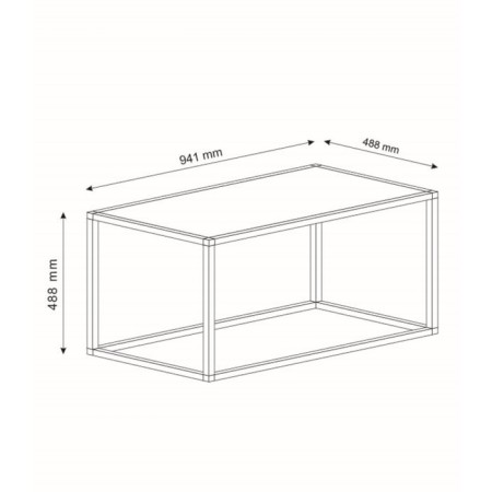Table Journal loft with chipboard, 941x488x488, white Muar/Metropolitan Gray-4