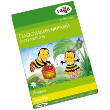 Soft plasticine (wax), 8 colors, 120 g, gamut 