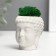 Concrete Kashpo "Buddha" with moss 7*6 cm white (moss green stabilized)