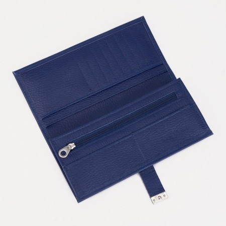 Women's wallet on the button, blue color-2