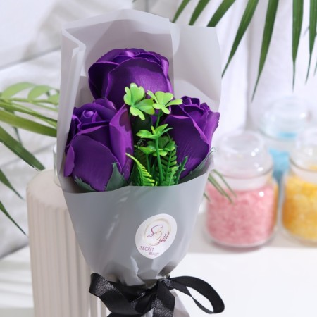 A bouquet of soap roses, purple-3