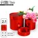 Set of boxes 2B1 Round “plain”, red metallic, 12 x 12, 15 x 15 cm, new year