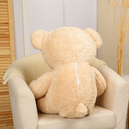 Soft toy "Bear" with a bow, 100 cm, beige color-3