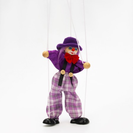 Dergunchik-Marionet on the strings "Clown in the Hat", Mix Colors-9