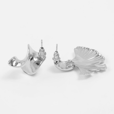 Earrings Metal "Abstraction" tail, color silver-2
