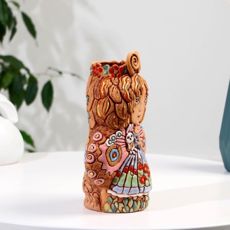 Souvenir Ceramics "Girl with Bunny" (Vase) Light H = 23.5cm V = 1l-1