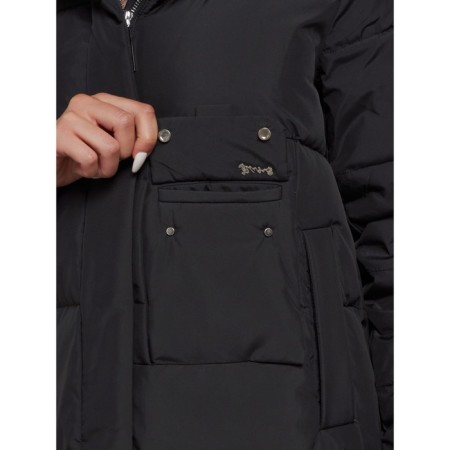 Coat insulated winter female, size 44, black color-11