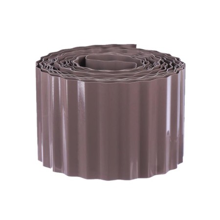 Border tape, 0.1 × 9 m, thickness 0.6 mm, plastic, corrugation, dark brown, Greengo-6