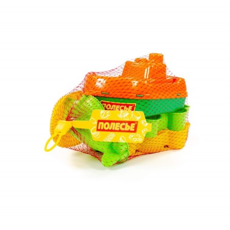 Set for playing in sand No. 380: Ship "Wave", scoop, 3 molds, color mix-3