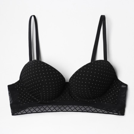Women's bra, black/white peas, size 80b-3