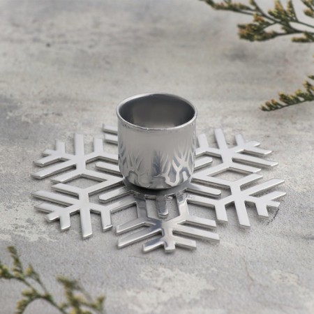 Snowflake Snowman Metal for one candle, 8.5x2.7 cm, chrome-1