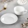 Tea steam porcelain Wilmax Olivia, 2 items: a cup 250 ml, a saucer d = 15 cm, white color