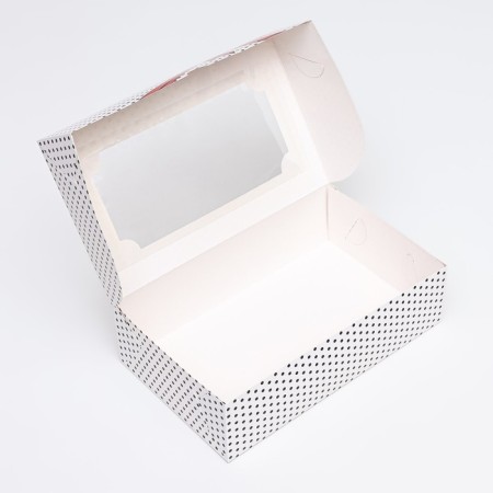 Folding box with a window for a marshmallow "peas with a bow", 25 x 15 x 7 cm-5