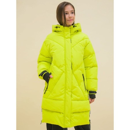 Coat for girls, height 116 cm, yellow color-9