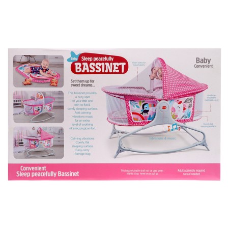 Musical cradle for newborns, pink color-14