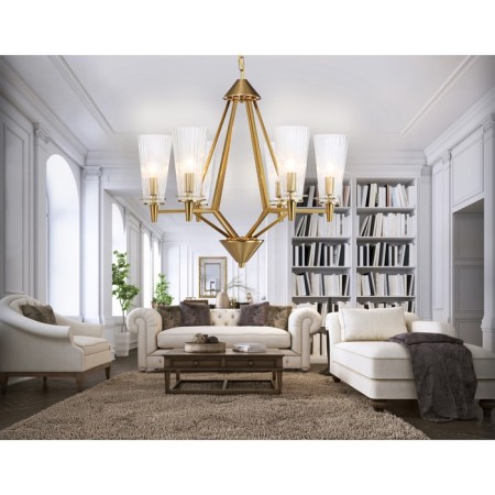 Suspended chandelier Ambrella Light, Traditional, TR3231, 6HE14, Brass-2