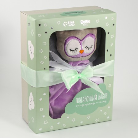 Gift set: comfort+plaid "Owl"-1
