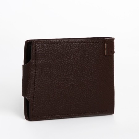 Male purse on a magnet, department for bills, for maps, brown color-1